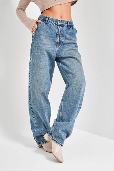 its basic Blugi de damă Tint Color Skater Fit Pantaloni largi din denim
