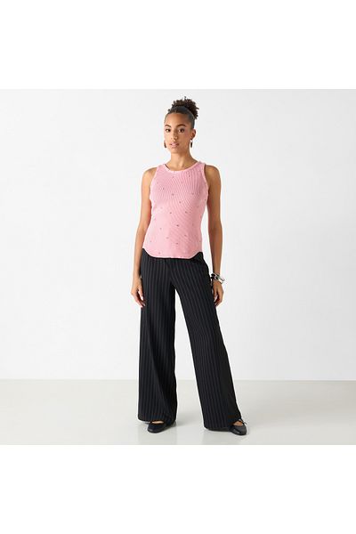 2Xtremz Embellished Sleeveless Top With Round Neck