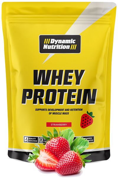 Dynamic Nutrition Whey Protein Powder - 420 g - Strawberry Flavored - 14 Serve - 24 g High Protein