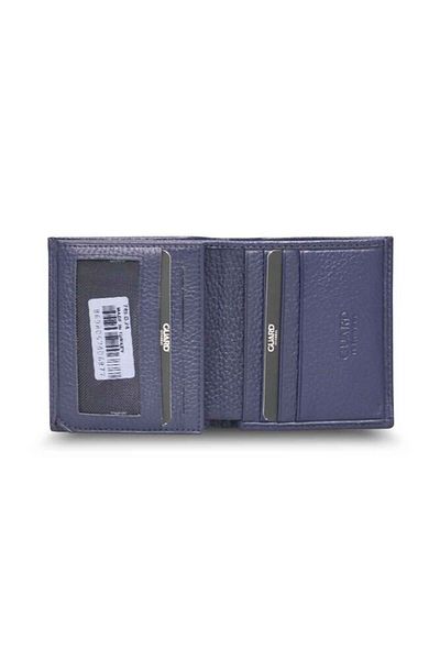 GUARD Navy Blue Multi-Compartment Mini Leather Men's Wallet