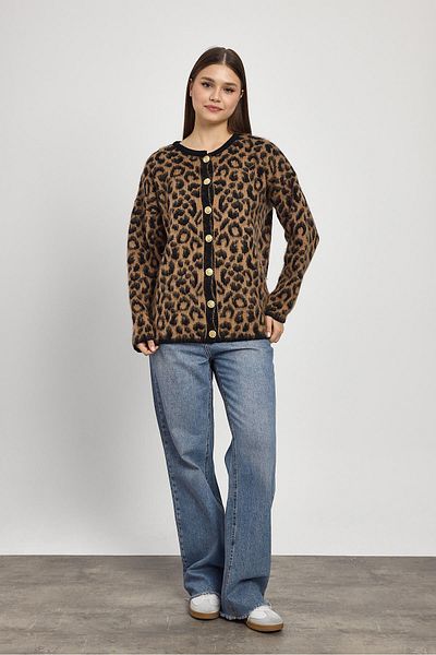 Rays 6727 Cardigan de culoare maro cu model leopard