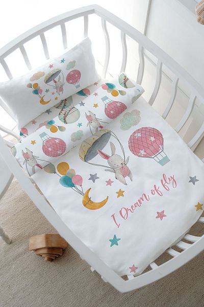 Tuğba Kuğu Mother's Side Crib Duvet Cover Set (60X100) - Iconic Series - Parachute Rabbit
