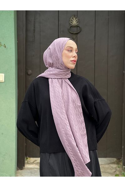 Modakaşmir Silky Jacquard Series Chain Pattern Shawl