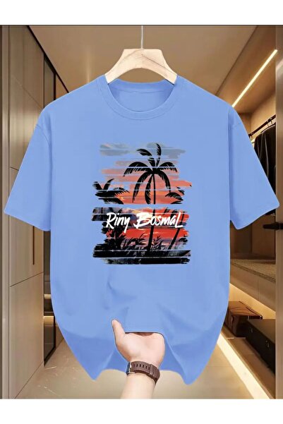 caddekombin Riny Bosmal Basic Бавовняна футболка з круглим коміром, синя