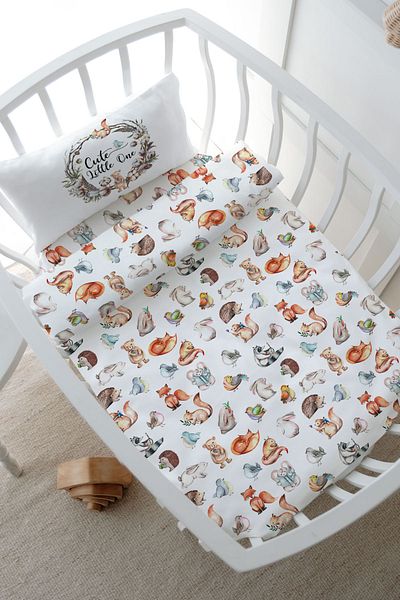 Tuğba Kuğu Iconic Park Bed Duvet Cover Set - Forest Animals Series (80X120)