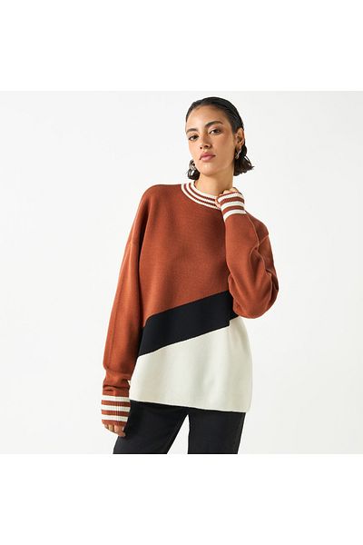 2Xtremz Colourblock Sweater With High Neck