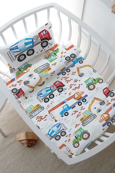 Tuğba Kuğu Mother's Side Crib Duvet Cover Set (60X100) - Iconic Series - Color Work Machinery