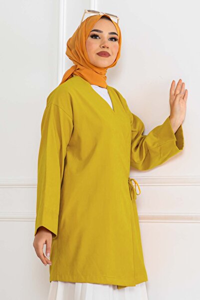 benguen Πλαϊνό δεμένο κιμονό μουστάρδα 2147