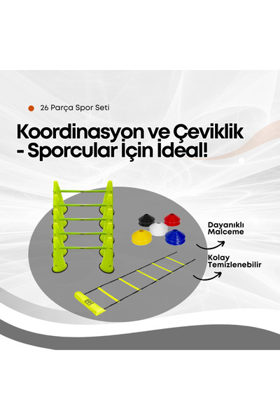 AVESSA Yeni Nesil 26 Parça Sporcu Antrenman Seti - Hız, Çeviklik ve Koordinas...