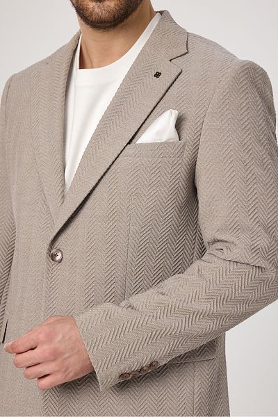 Frappoli Ανδρικό καλοκαιρινό μπουφάν Lores Stone Houndstooth με μοτίβο εύκαμπτο ύφασμα Lycra