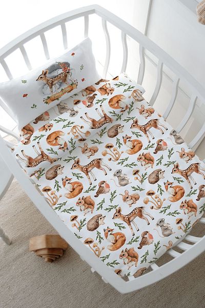 Tuğba Kuğu Park Bed Duvet Cover Set (80X120) - Iconic Series - Autumn Forest Animals