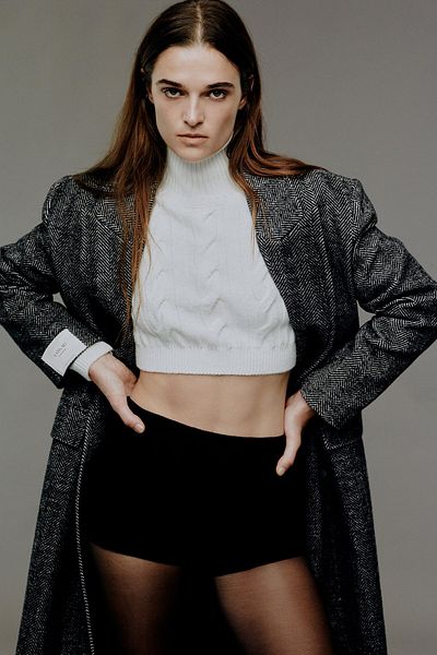 VATKALI Turtleneck Knitted Crop Sweater