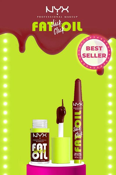 NYX Professional Makeup Fat Oil Lip Drip - Status Update&  Fat Oil Slick Click - In a Mood