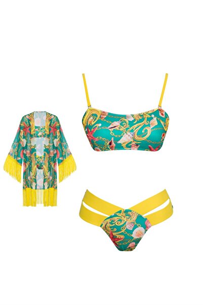 SAILOR moda Pareo Brazilian Strapless Bikni Set