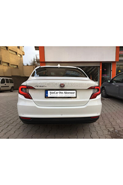 ŞüsCarOto Fiat Egea Sedan 2015 Sonrası Uyumlu Bagaj Üstü Slim Spoiler Parlak ...