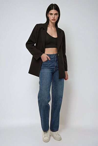 Hiccup Leopar Astarlı Blazer Ceket