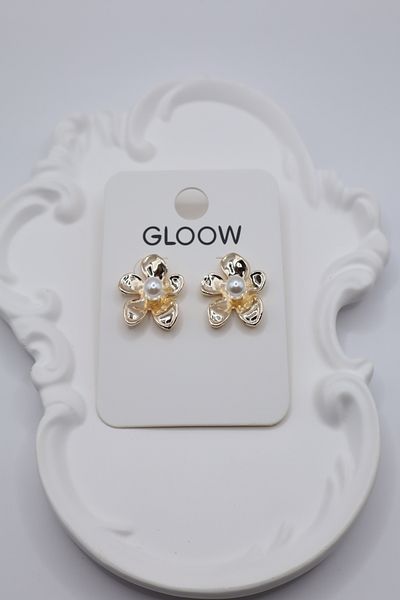 DEMOKAN Women's Earrings 3cm Single Pearl Bud Flower Earrings