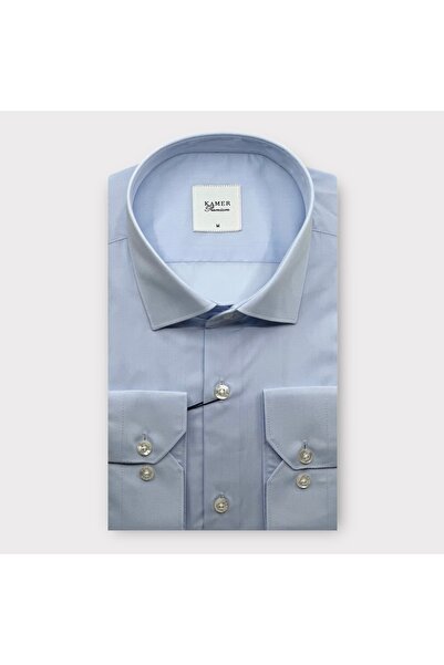 KAMER ERKEK SLIM FIT TERİKOTON AÇIK MAVİ GÖMLEK 2100MA