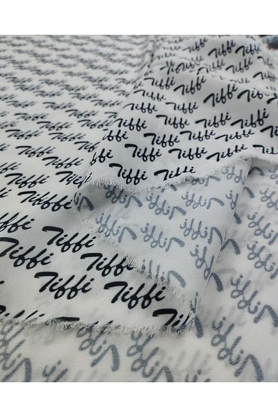 Kumaş Parça Σιφόν με γραμμένο Navy Blue σε λευκό (Πλάτος 145 cm x Μήκος 190 cm)