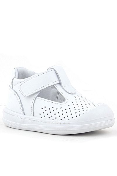Rakerplus Shaun Genuine Leather White Leather Velcro Anatomical Baby Sandals
