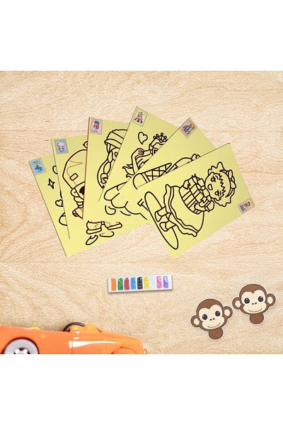 HOBYGAMES Colored Sand Painting Set - 10 Pieces A4 Size