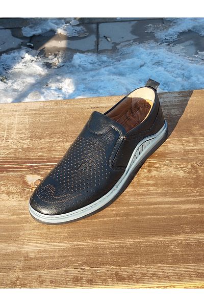 LİCCAS Pantofi sport pentru bărbați - piele naturală, fără șireturi, talpă Faylon de vară ortopedică respirabilă