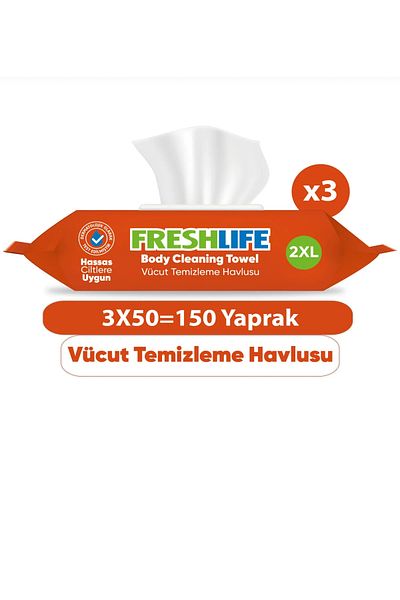 Freshlife Body Cleansing Wipes 50*3 Pack