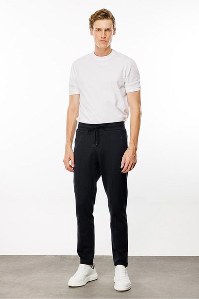 Desen Triko Ανδρικό αθλητικό παντελόνι Navy Blue - Τσέπες με φερμουάρ