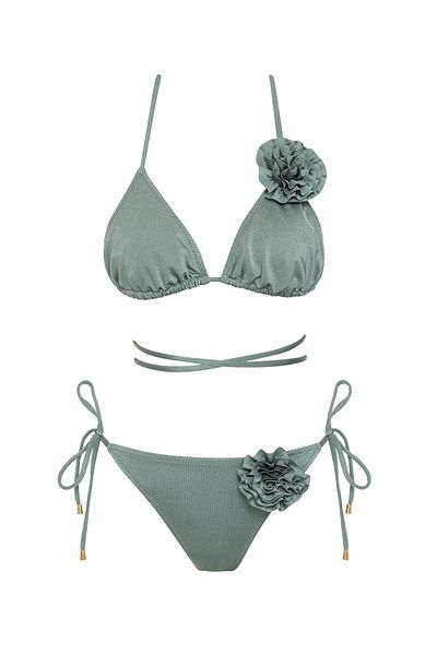 WOJOMİ Set Bikini Triunghi - Model Floral Marinar