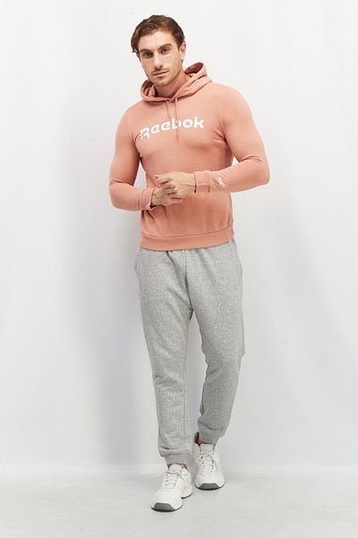 Reebok Men Sportswear Fit Brand Logo Drawstring Hoodies, Pink