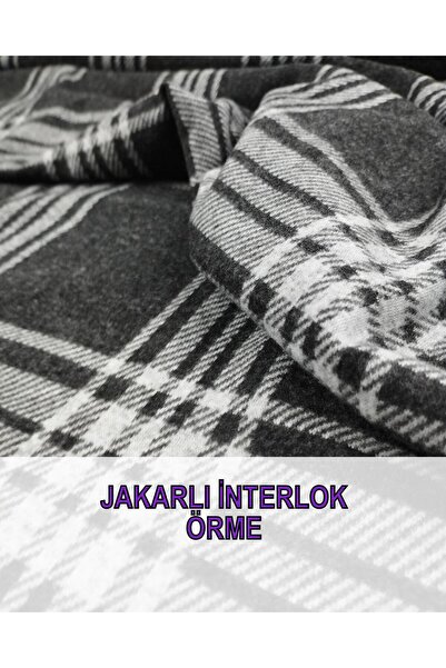 Kumaş Parça Жакардове плетіння в чорно-сірих кольорах (ширина 140 см x довжин...