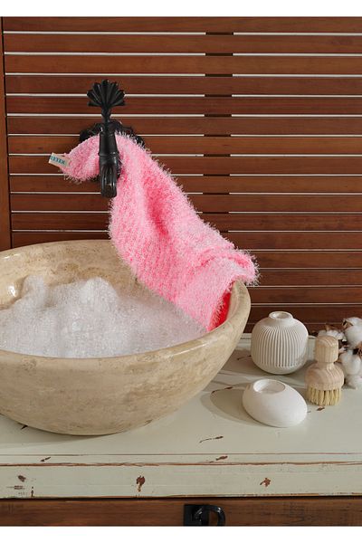 Kelebek Kese 30X40 Flexible Bath Washcloth - Suitable for All Skin Types *Pink*