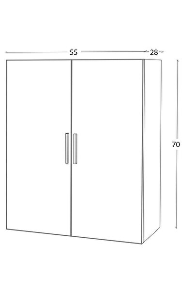 DEWOODY Makina Üstü Dolap Banyo Dolabı Çamaşır Dolabı Havlu Dolabı Kapaklı Dolap