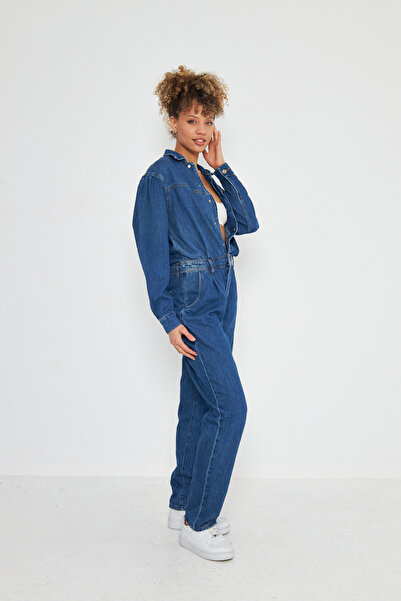 Kutaf Salopetă din denim, confortabilă, cu închidere cu snap