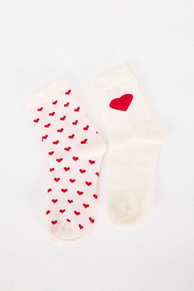 Addax Set of 2 Heart Socks - Crp16-F13