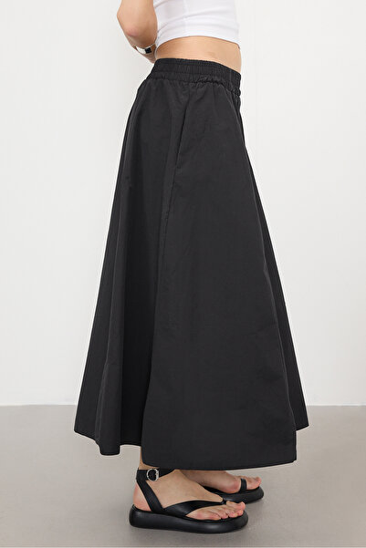 Addax E13751-L3 Model Fusta lungă cu buzunar cu talie elastică