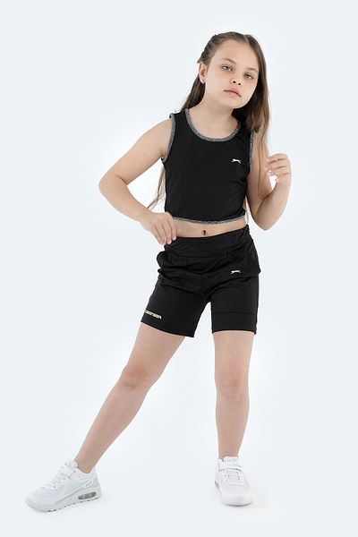 Slazenger Pantaloni scurți Devaraj Fete Negru