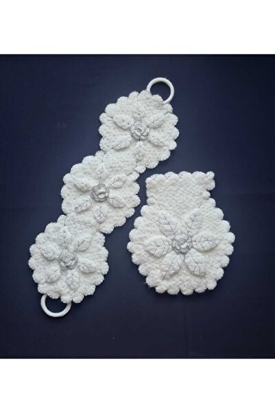 Kristal مجموعة مناشف المهر المصنوعة يدويًا مكونة من قطعتين