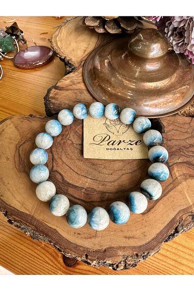 parze doğaltaş Blue Fine Glaserit Natural Stone Bracelet