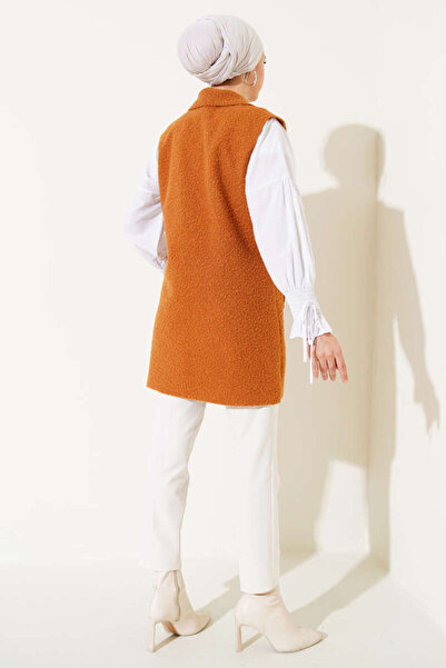 VOLT CLOTHİNG Zweireihige Boucle-Weste mit Kragen