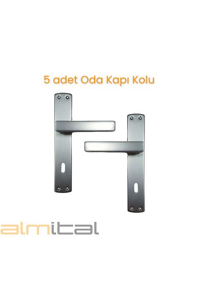 almital mobilya aksesuarları furniture accessories Lusso Inox 5 Pieces Room 2 Pieces Wc Mirrored Door Handle Set