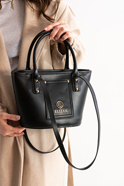 Elizan Mini Kova Modern Siyah Çapraz Kadın Çantası