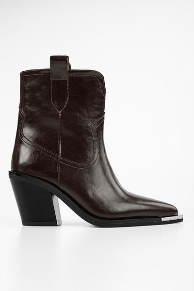 Shoeberry Damen-Cowboystiefel Bronc Brown Skin