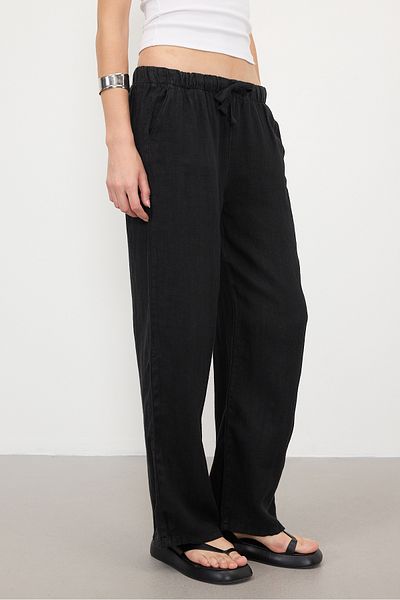 Addax Linen Trousers - Waist-Tied, PN4991-PNN