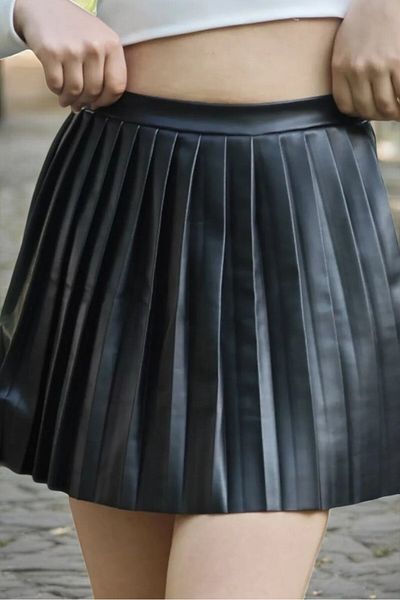 yagmurberen FUSTA MINI SHORT PLISATĂ CU TALIE ÎNALTĂ