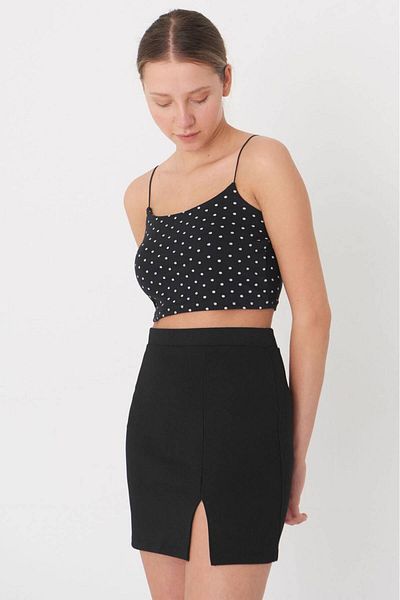Addax E5698-U2 Model Slit Mini Skirt