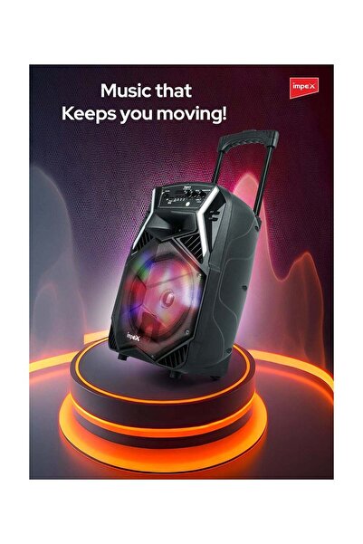 İMPEX TS25B 800 واط (PMPO) مكبر صوت محمول USB/Sd/Tf/Fm Radio/Aux/Remote/Bluetooth/Wireless Mic