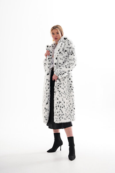 NAVY Дългокосместо леопардово палто