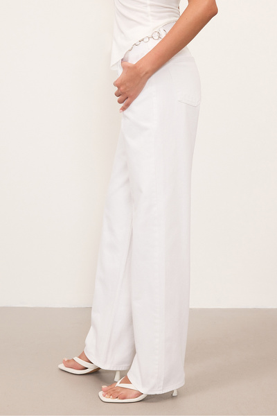 Addax High Waist Wide Leg Jean Trousers Pn5198-Pnj