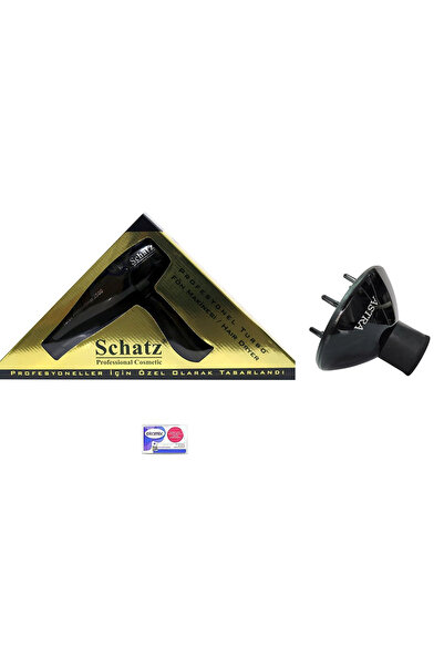 Schatz Turbo 3500 Profesyonel Fön Makinesi Siyah VİGO başlık hediyeli.